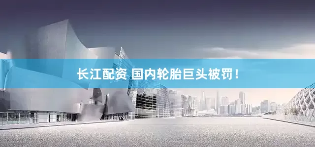 长江配资 国内轮胎巨头被罚！